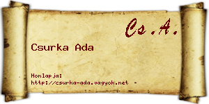 Csurka Ada névjegykártya